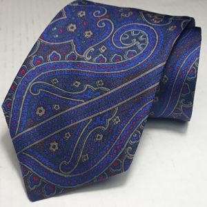 Santavelli blue with red paisley silk tie